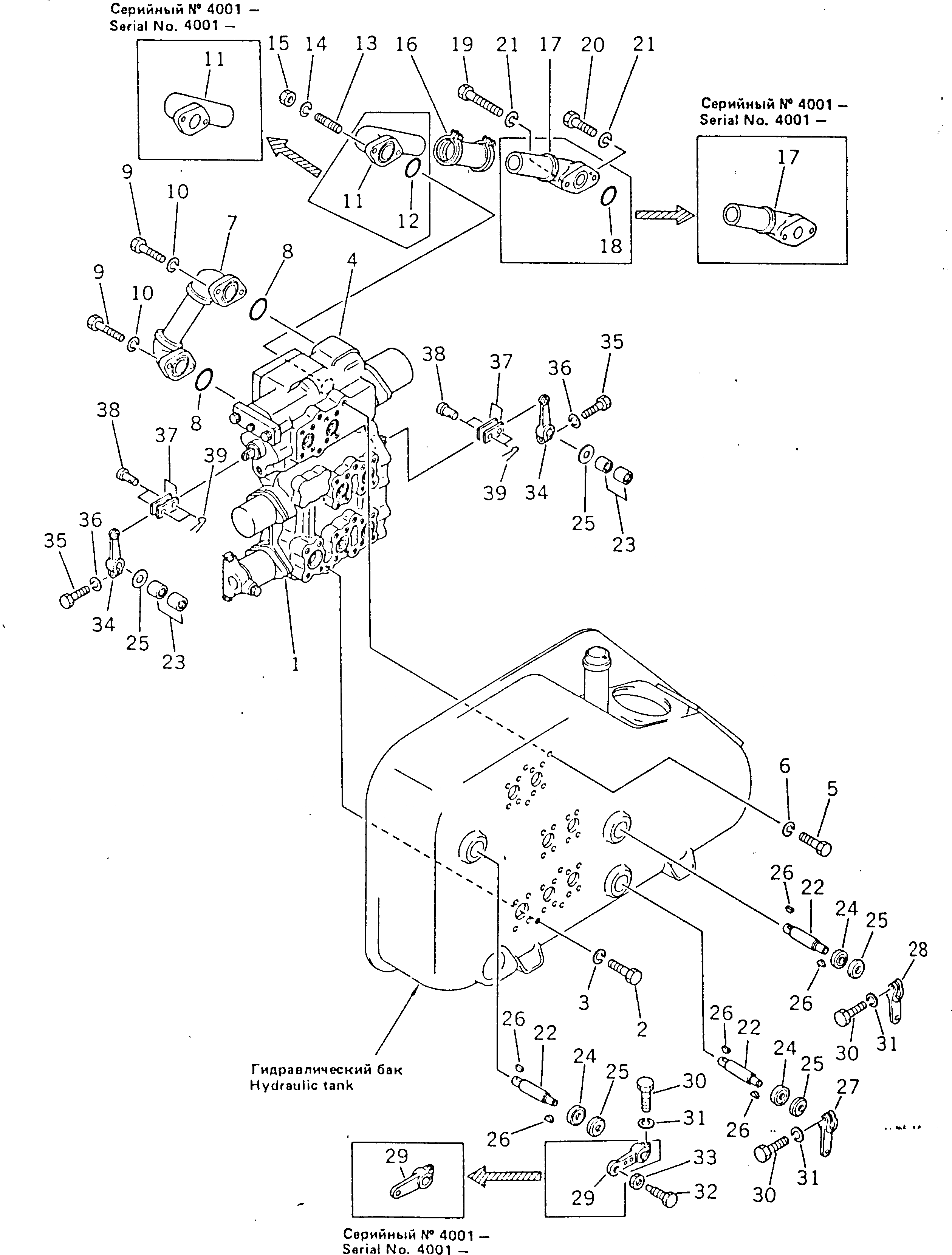 Схема запчастей Komatsu D355A-3X - ГИДР. БАК. (/)(№-) УПРАВЛ-Е РАБОЧИМ ОБОРУДОВАНИЕМ