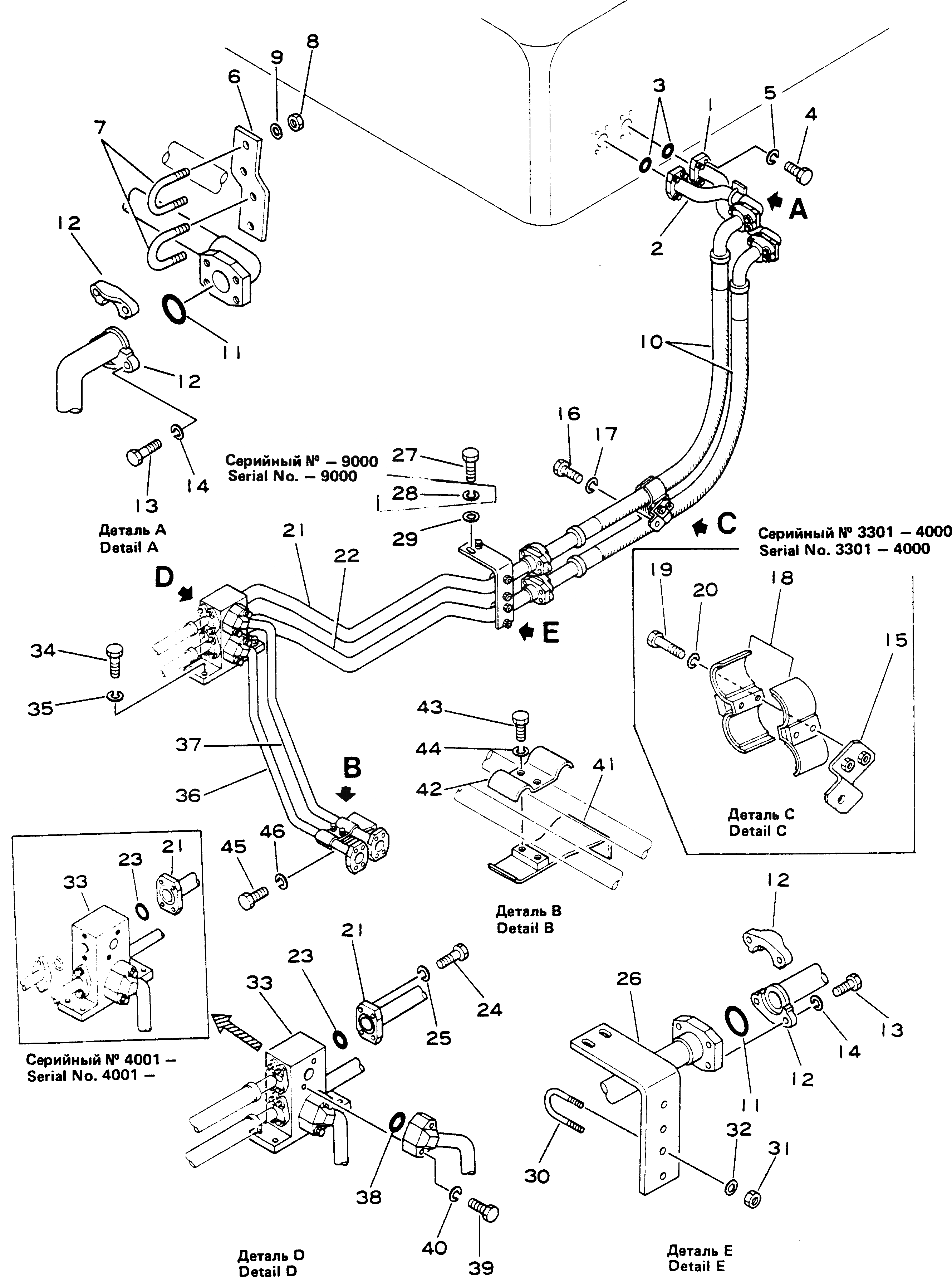 Схема запчастей Komatsu D355A-3X - ГИДРОЛИНИЯ (ДЛЯ ПОДЪЕМА ОТВАЛАЫ) (/)(№-) УПРАВЛ-Е РАБОЧИМ ОБОРУДОВАНИЕМ
