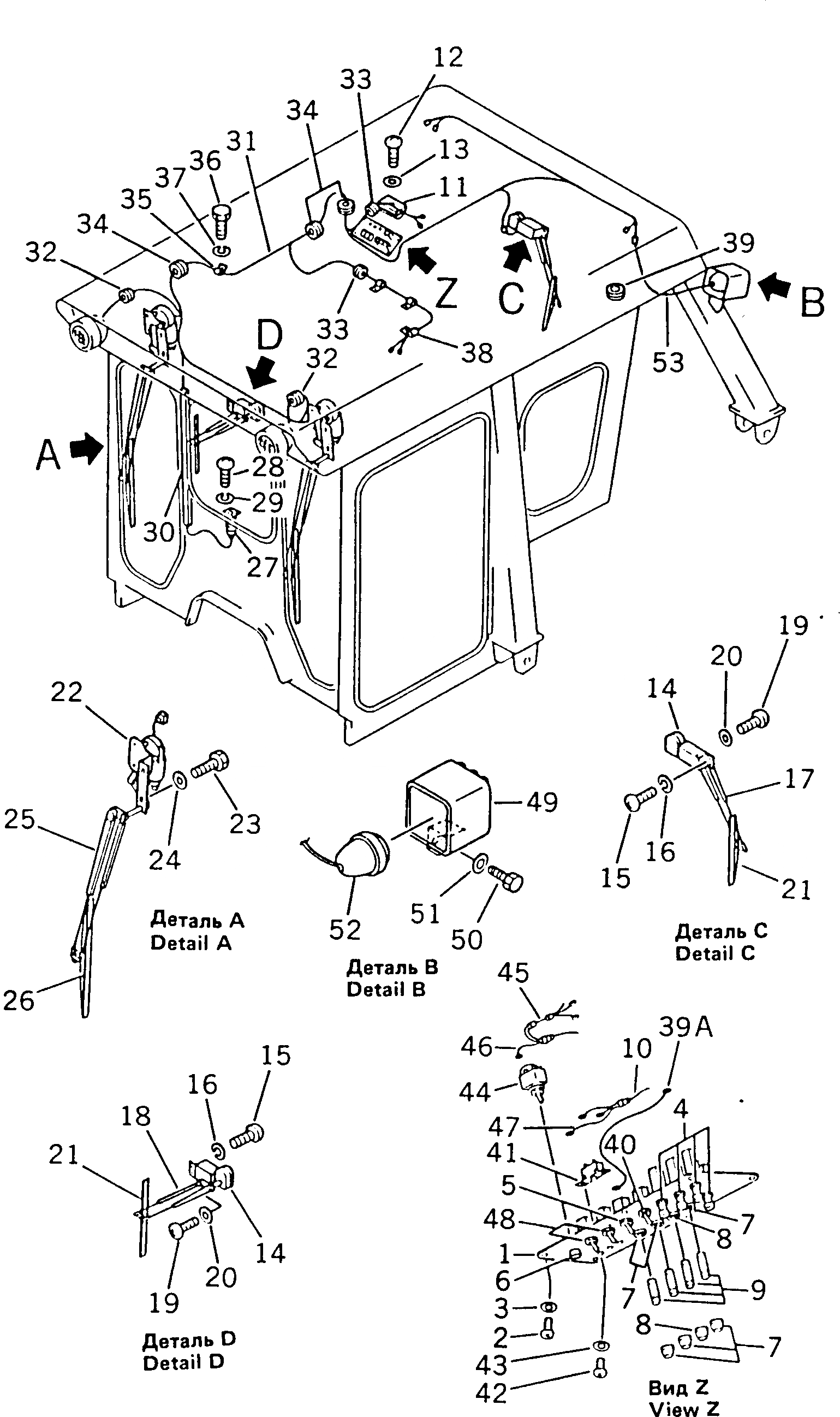 Схема запчастей Komatsu D355A-3X - КАБИНА (/)(№9-) ОПЦИОННЫЕ КОМПОНЕНТЫ