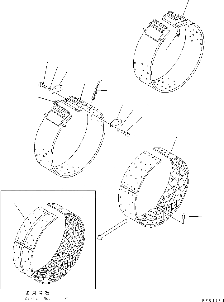 Схема запчастей Komatsu D355A-3 - ТОРМОЗНАЯ ЛЕНТА(№-) СИСТЕМАУПРАВЛЕНИЯ ПОВОРОТОМ И КОНЕЧНАЯ ПЕРЕДАЧА