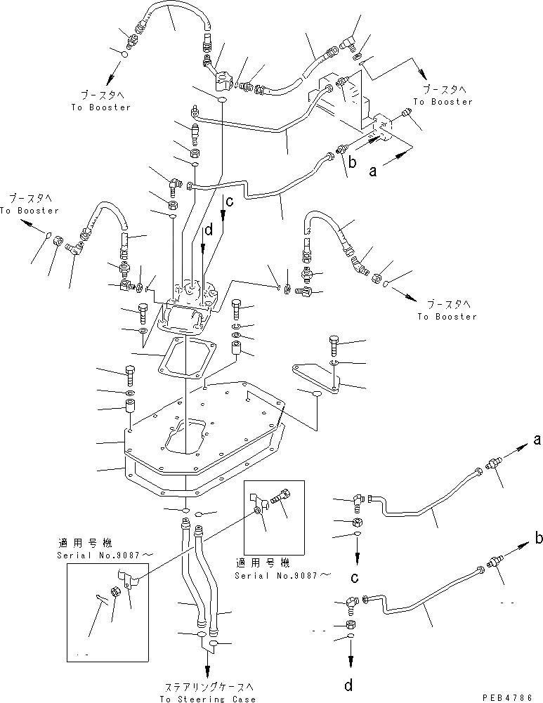 Схема запчастей Komatsu D355A-3 - СИСТМА ТРУБ. ТОРМОЗОВ И КЛАПАН БЕЗОПАСНОСТИ(№9-) СИСТЕМАУПРАВЛЕНИЯ ПОВОРОТОМ И КОНЕЧНАЯ ПЕРЕДАЧА