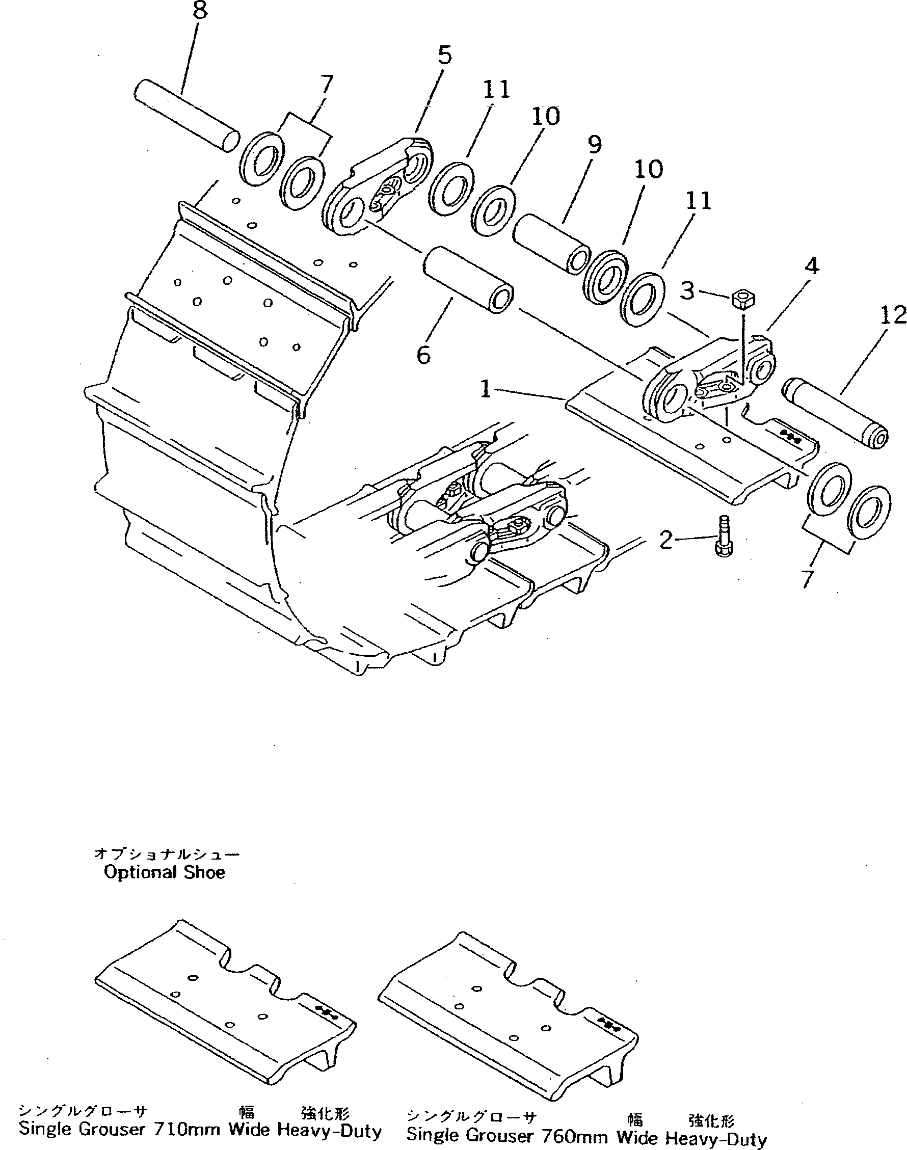 Схема запчастей Komatsu D355A-3 - ГУСЕНИЦЫ (СО СЦЕПНЫМ ПАЛЬЦЕМ)(№7-) ГУСЕНИЦЫ