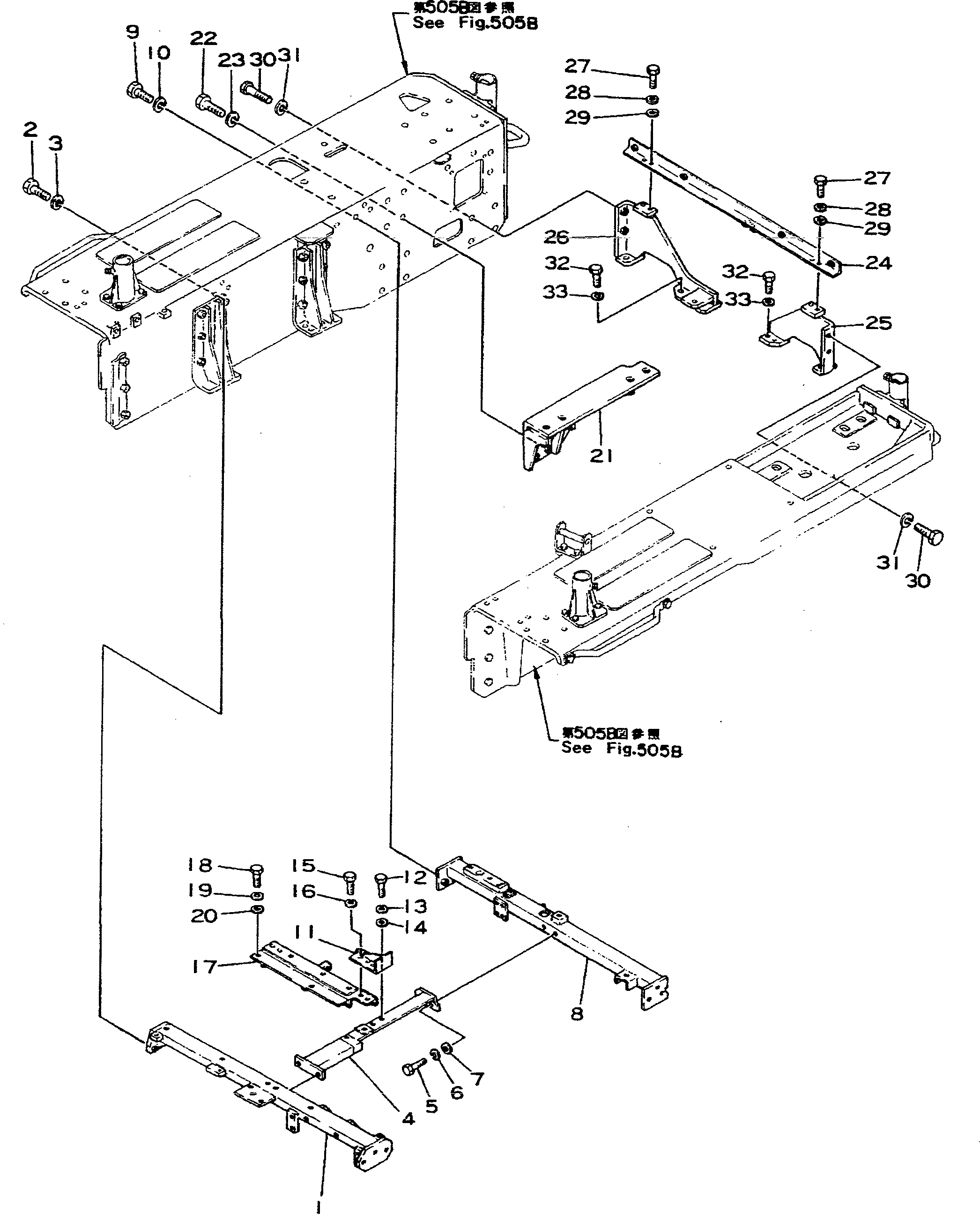 Схема запчастей Komatsu D355A-3 - СУППОРТ(№7-99) ЧАСТИ КОРПУСА