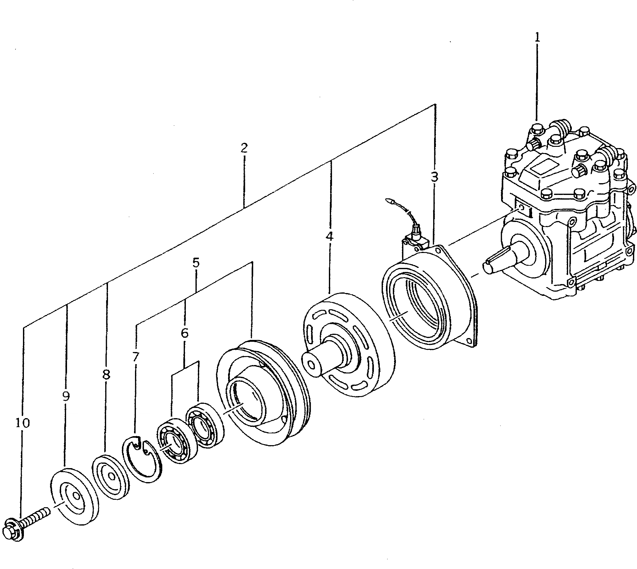 Схема запчастей Komatsu D355A-3 - КОМПРЕССОР В СБОРЕ (ШКИВ )(№9-88) ЧАСТИ КОРПУСА
