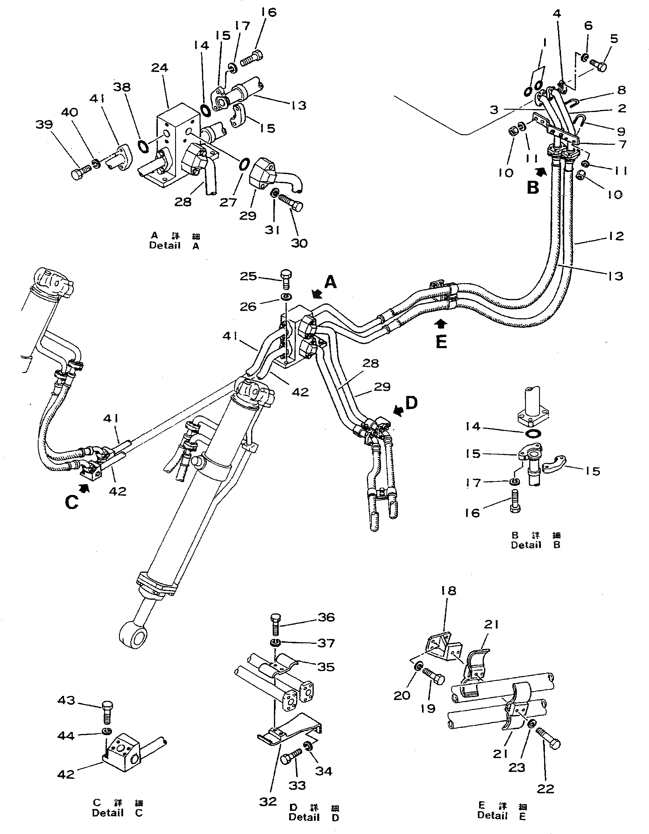 Схема запчастей Komatsu D355A-3 - ГИДРОЛИНИЯ (/) (ДЛЯ ПОДЪЕМА ОТВАЛАЫ)(№-99) УПРАВЛ-Е РАБОЧИМ ОБОРУДОВАНИЕМ