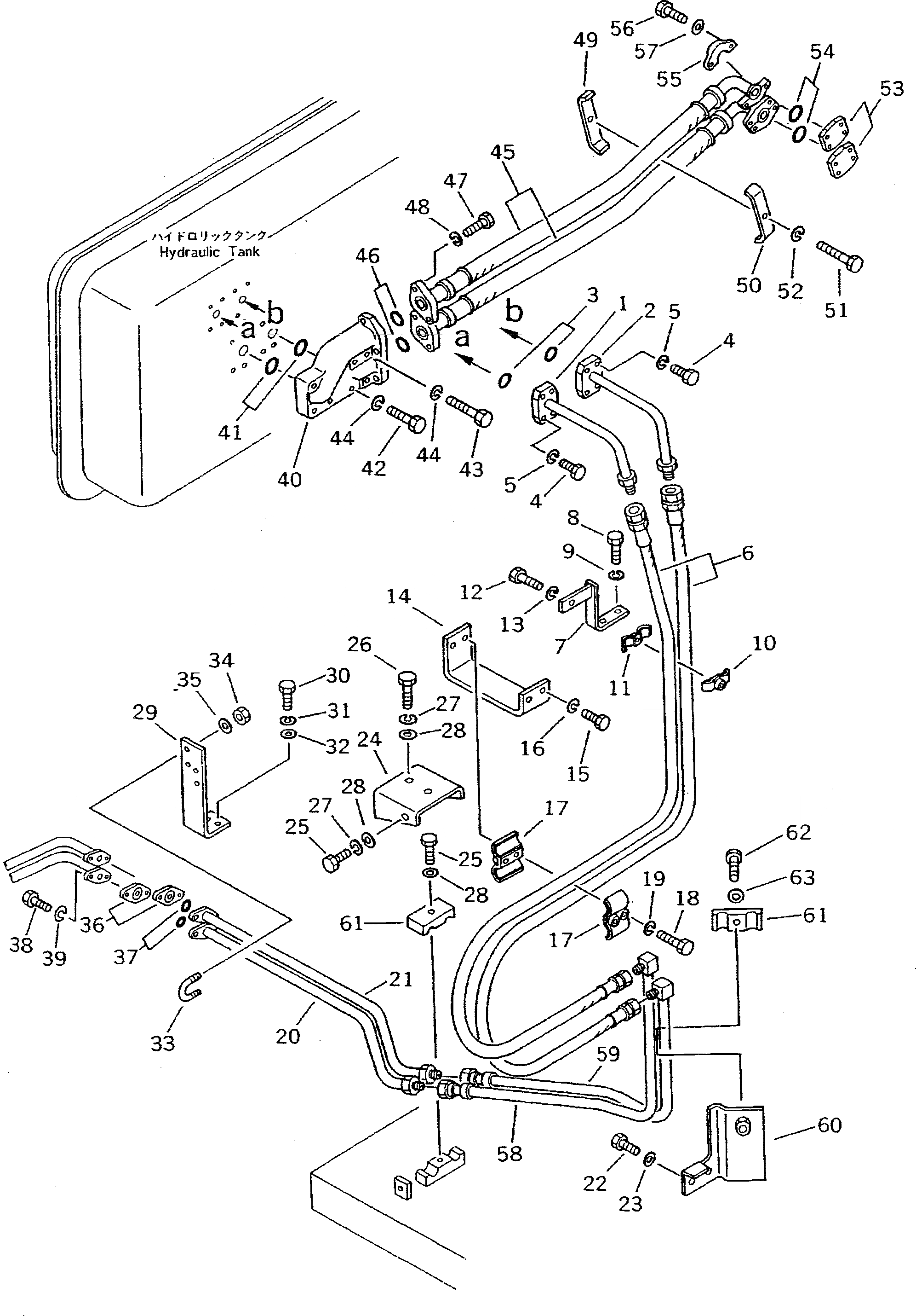 Схема запчастей Komatsu D355A-3 - ГИДРОЛИНИЯ (/) (ДЛЯ ПЕРЕКОС. ОТВАЛА)(№77-) УПРАВЛ-Е РАБОЧИМ ОБОРУДОВАНИЕМ