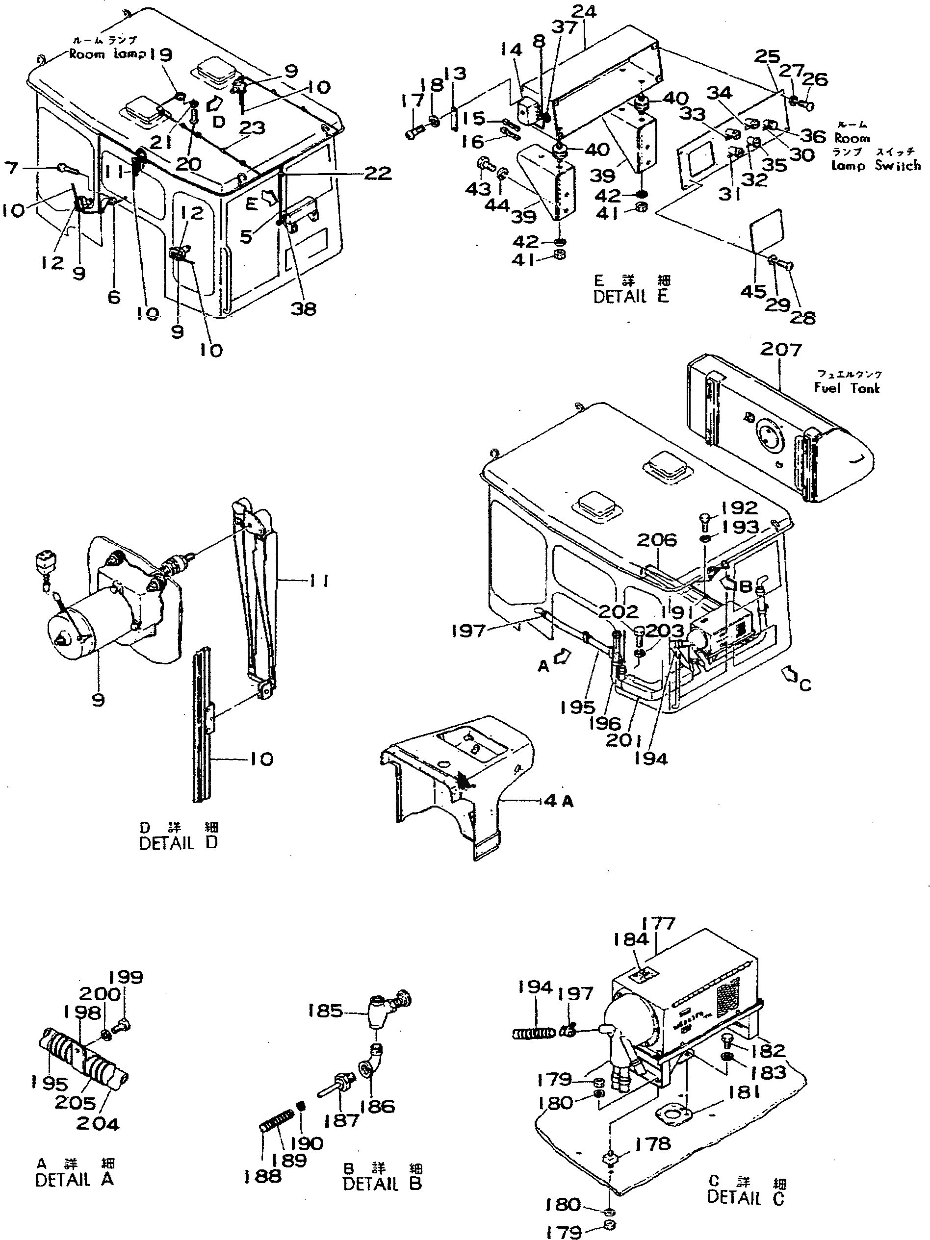 Схема запчастей Komatsu D355A-3 - СТАЛЬНАЯ КАБИНА (/)(№-9) ОПЦИОННЫЕ КОМПОНЕНТЫ
