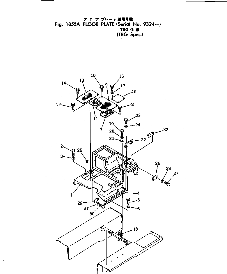 Схема запчастей Komatsu D355A-3 - ПОЛ КАБИНЫ (СПЕЦ-Я TBG)(№9-) ОПЦИОННЫЕ КОМПОНЕНТЫ (КРОМЕ ЯПОН.)