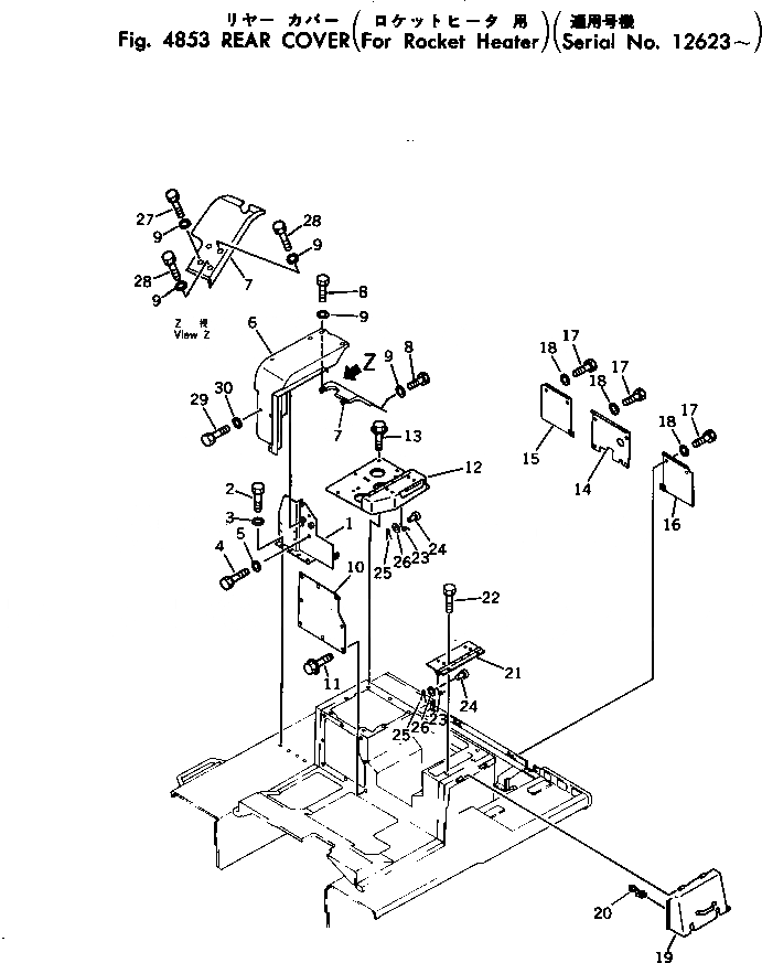 Схема запчастей Komatsu D355A-3 - ЗАДН. КРЫШКА (ДЛЯ ПОДОГРЕВ. РАКЕТНОГО ТИПА)(№-) ОПЦИОННЫЕ КОМПОНЕНТЫ (КРОМЕ ЯПОН.)
