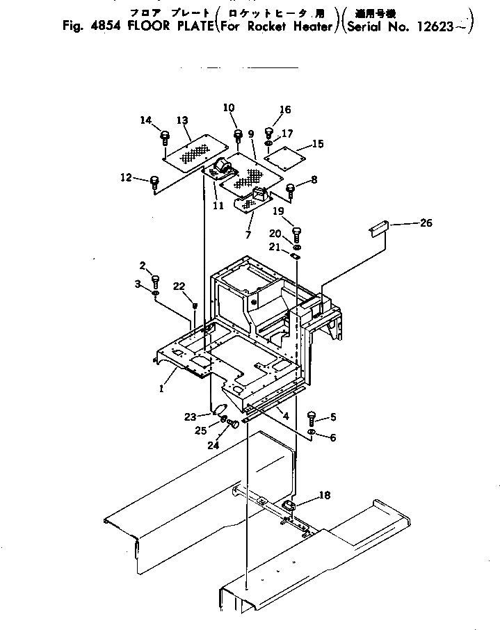 Схема запчастей Komatsu D355A-3 - ПОЛ КАБИНЫ (ДЛЯ ПОДОГРЕВ. РАКЕТНОГО ТИПА)(№-) ОПЦИОННЫЕ КОМПОНЕНТЫ (КРОМЕ ЯПОН.)