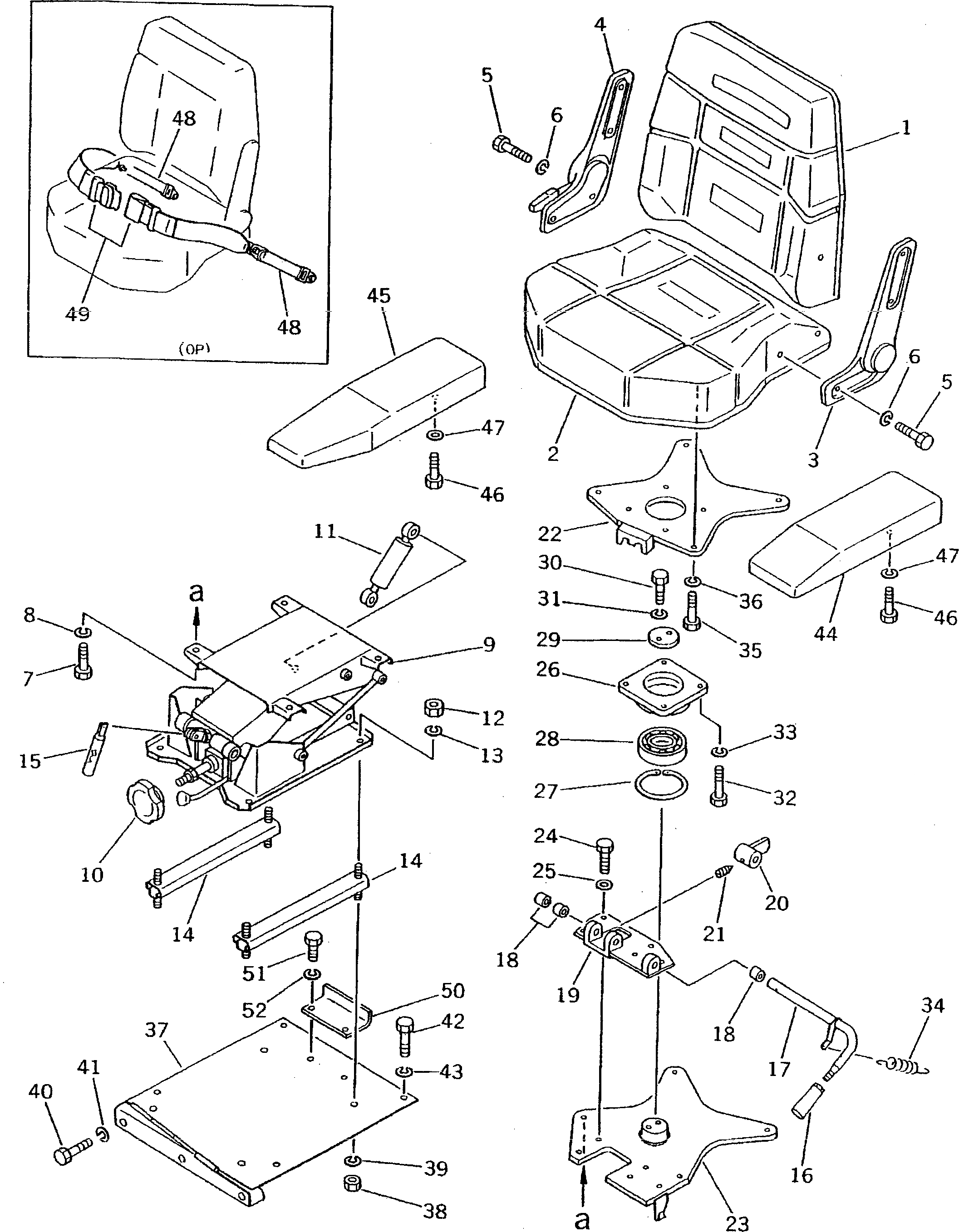 Схема запчастей Komatsu D355A-3 - СИДЕНЬЕ ОПЕРАТОРА(№9-7) ЧАСТИ КОРПУСА