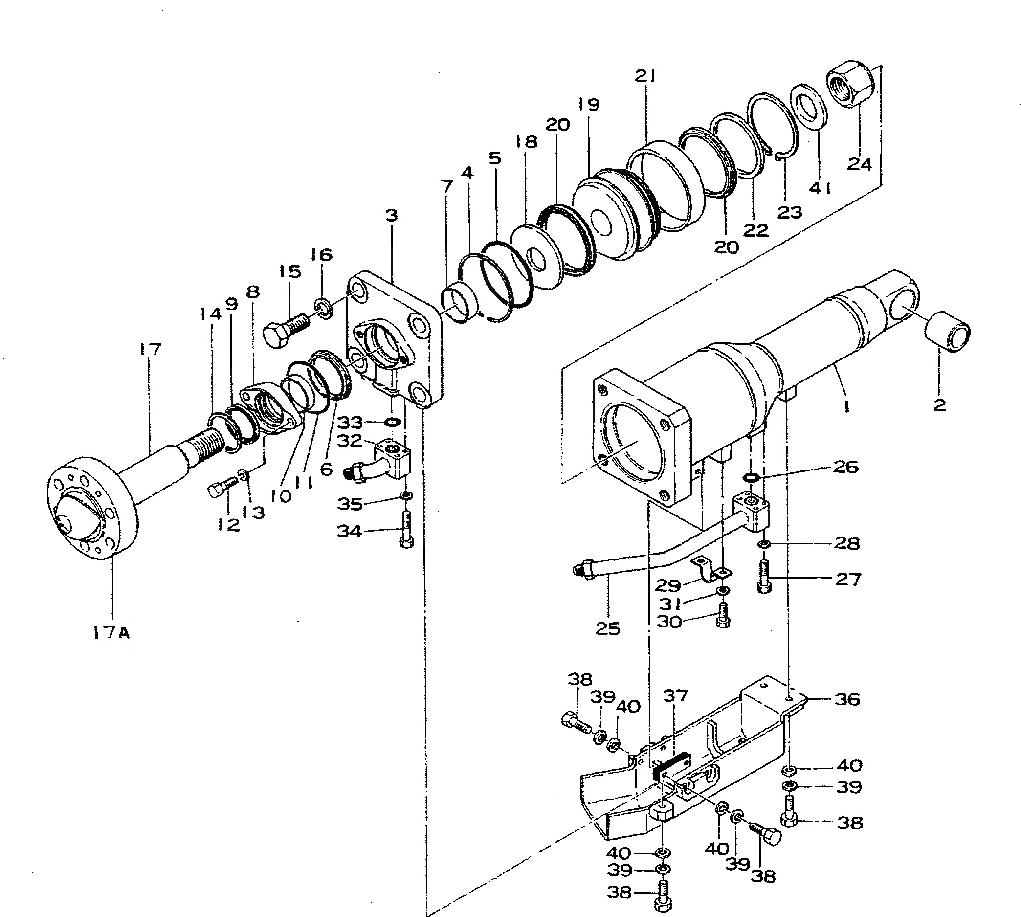 Схема запчастей Komatsu D355A-3 - ЦИЛИНДР ПЕРЕКОСА ОТВАЛА(№-) УПРАВЛ-Е РАБОЧИМ ОБОРУДОВАНИЕМ