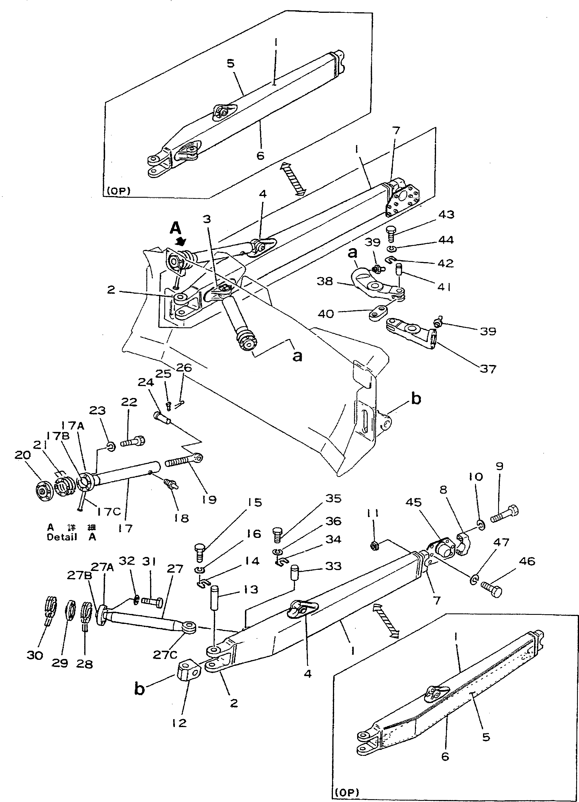 Схема запчастей Komatsu D355A-3 - РАМА ОТВАЛА(№-) РАБОЧЕЕ ОБОРУДОВАНИЕ
