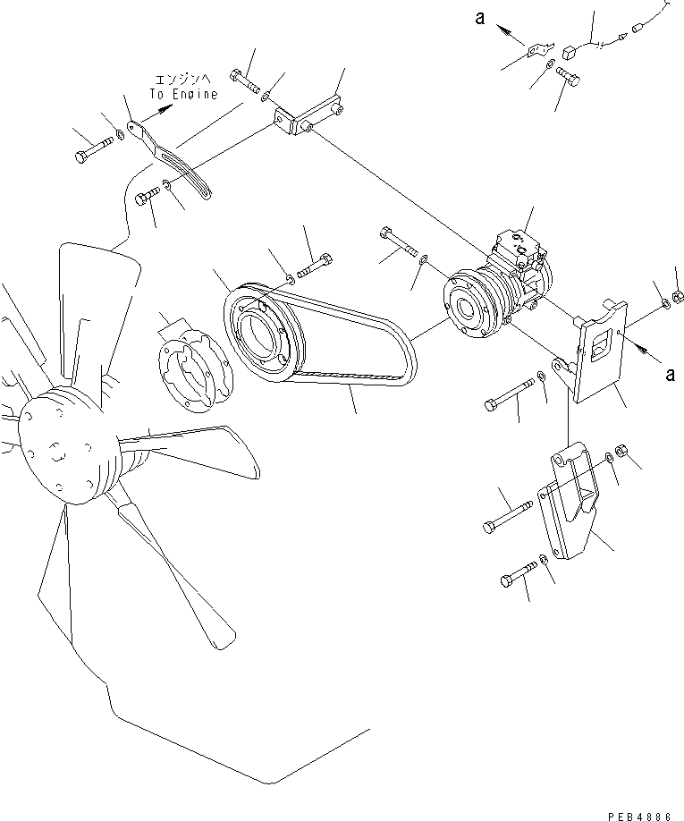 Схема запчастей Komatsu D355A-3 - КОМПОНЕНТЫ КОМПРЕССОРА(№88-) ОПЦИОННЫЕ КОМПОНЕНТЫ