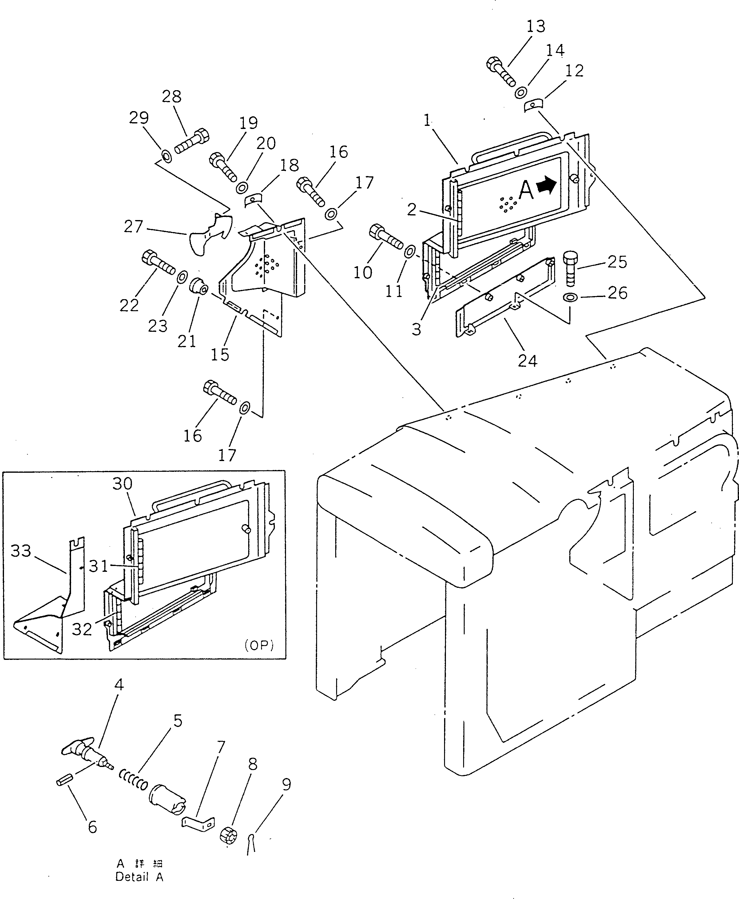 Схема запчастей Komatsu D355A-5 - ПЕРФОРИРОВАНН. БОКОВ. КРЫШКА ДВИГ.¤ ПРАВ. ЧАСТИ КОРПУСА