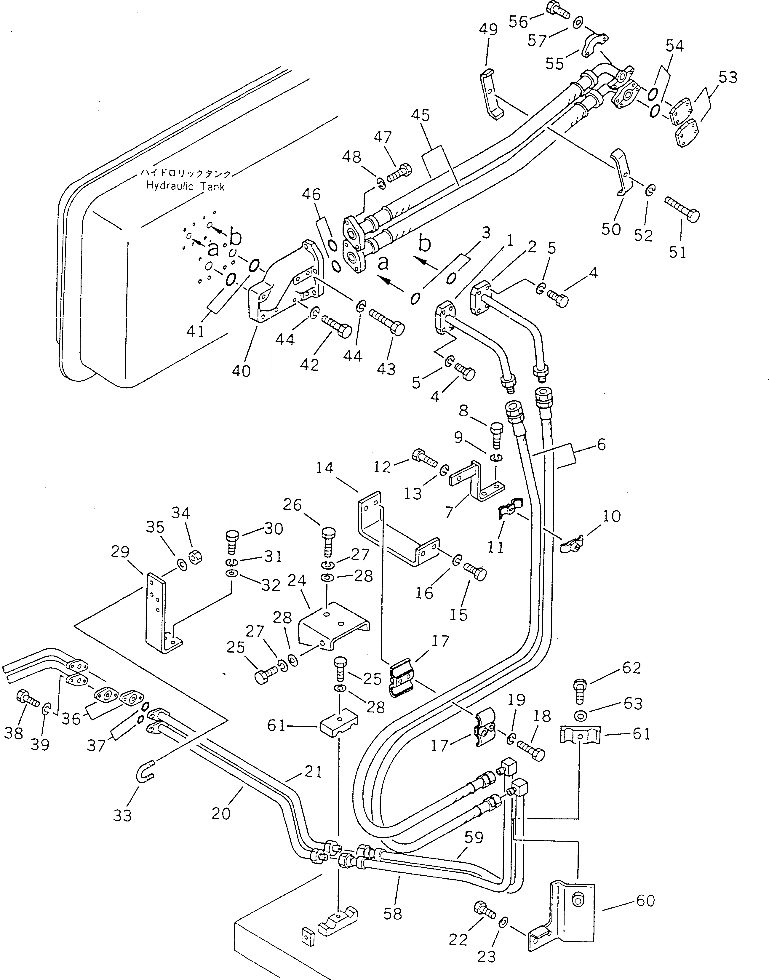 Схема запчастей Komatsu D355A-5 - ГИДРОЛИНИЯ (БАК - ЦИЛИНДР ПЕРЕКОСА) УПРАВЛ-Е РАБОЧИМ ОБОРУДОВАНИЕМ