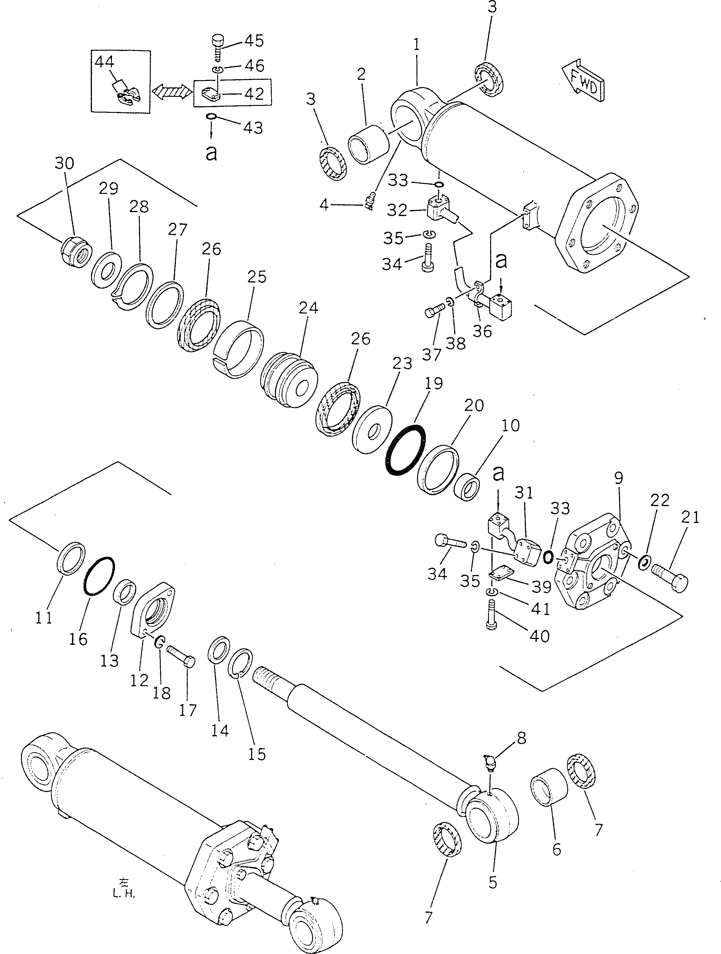Схема запчастей Komatsu D355A-5 - РЫХЛИТЕЛЬ ГИДРОЦИЛИНДР ПОДЪЕМА(№-98) РАБОЧЕЕ ОБОРУДОВАНИЕ
