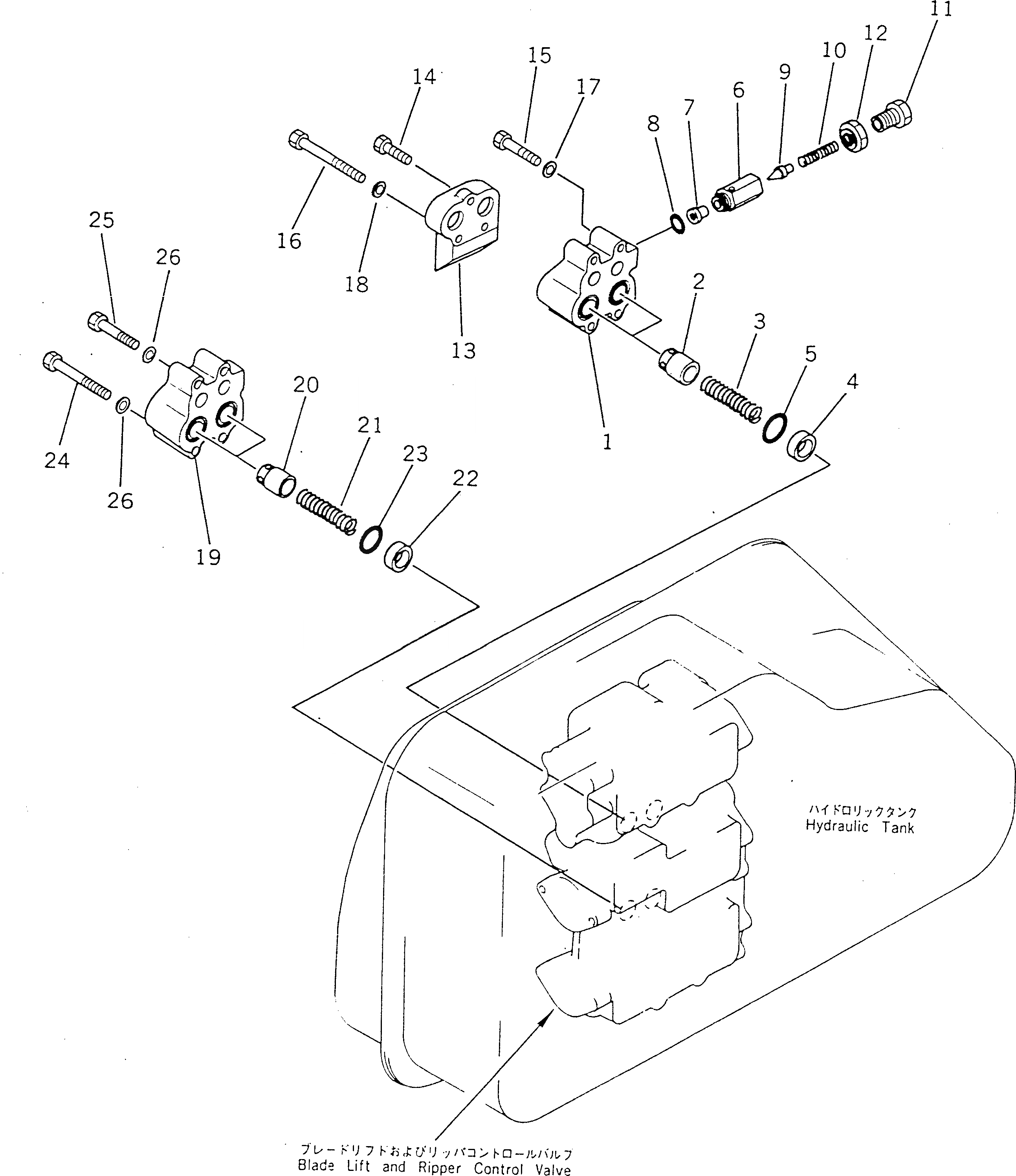 Схема запчастей Komatsu D355A-5 - ВСАСЫАЮЩИЙ КЛАПАН БЕЗОПАСНОСТИ УПРАВЛ-Е РАБОЧИМ ОБОРУДОВАНИЕМ