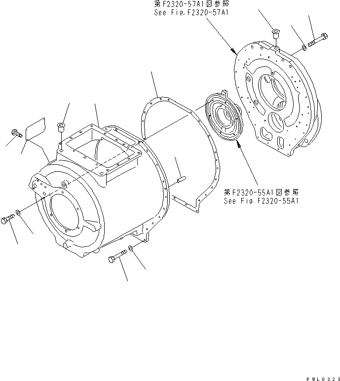Схема запчастей Komatsu D355C-3 - КОРПУС ТРАНСМИССИИ СИЛОВАЯ ПЕРЕДАЧА И КОНЕЧНАЯ ПЕРЕДАЧА