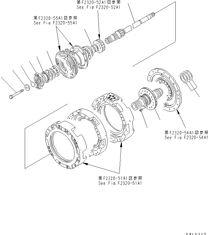 Схема запчастей Komatsu D355C-3 - ТРАНСМИССИЯ ВХОД И ВЫХОД СИЛОВАЯ ПЕРЕДАЧА И КОНЕЧНАЯ ПЕРЕДАЧА