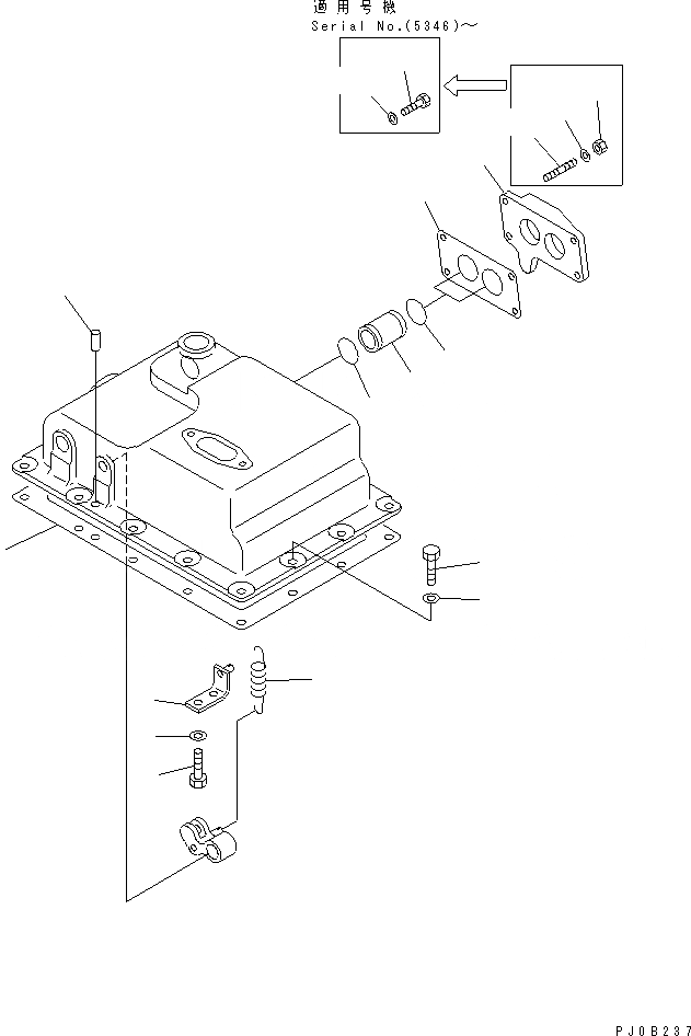 Схема запчастей Komatsu D355C-3 - КРЫШКА УПРАВЛЯЮЩЕГО КЛАПАНА (/) СИЛОВАЯ ПЕРЕДАЧА И КОНЕЧНАЯ ПЕРЕДАЧА