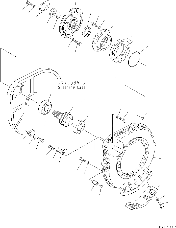 Схема запчастей Komatsu D355C-3 - КОРПУС КОНЕЧН. ПЕРЕДАЧИ СИЛОВАЯ ПЕРЕДАЧА И КОНЕЧНАЯ ПЕРЕДАЧА