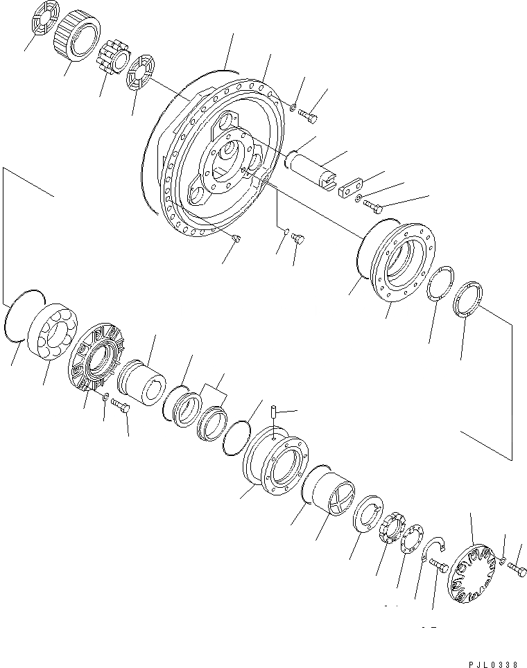 Схема запчастей Komatsu D355C-3 - ШЕСТЕРНЯ И ВАЛ (/) СИЛОВАЯ ПЕРЕДАЧА И КОНЕЧНАЯ ПЕРЕДАЧА