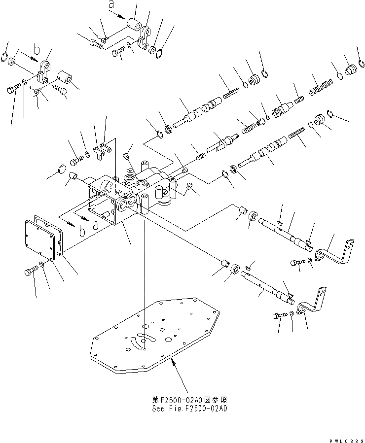 Схема запчастей Komatsu D355C-3 - КЛАПАН УПРАВЛЕНИЯ ПОВОРОТОМ СИЛОВАЯ ПЕРЕДАЧА И КОНЕЧНАЯ ПЕРЕДАЧА