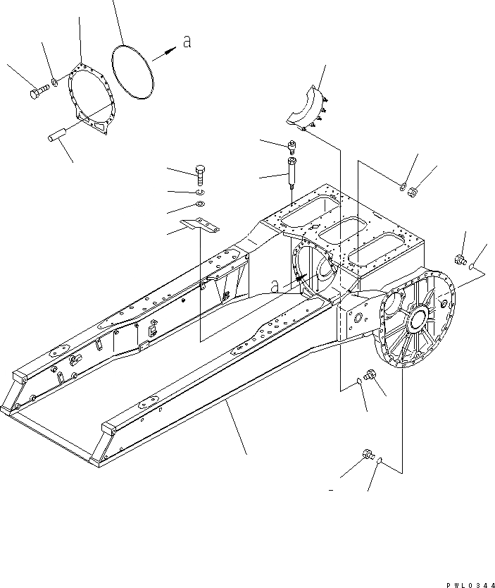 Схема запчастей Komatsu D355C-3 - БЛОК РУЛЕВ. УПРАВЛЕНИЯ ОСНОВН. РАМА И КОМПОНЕНТЫ