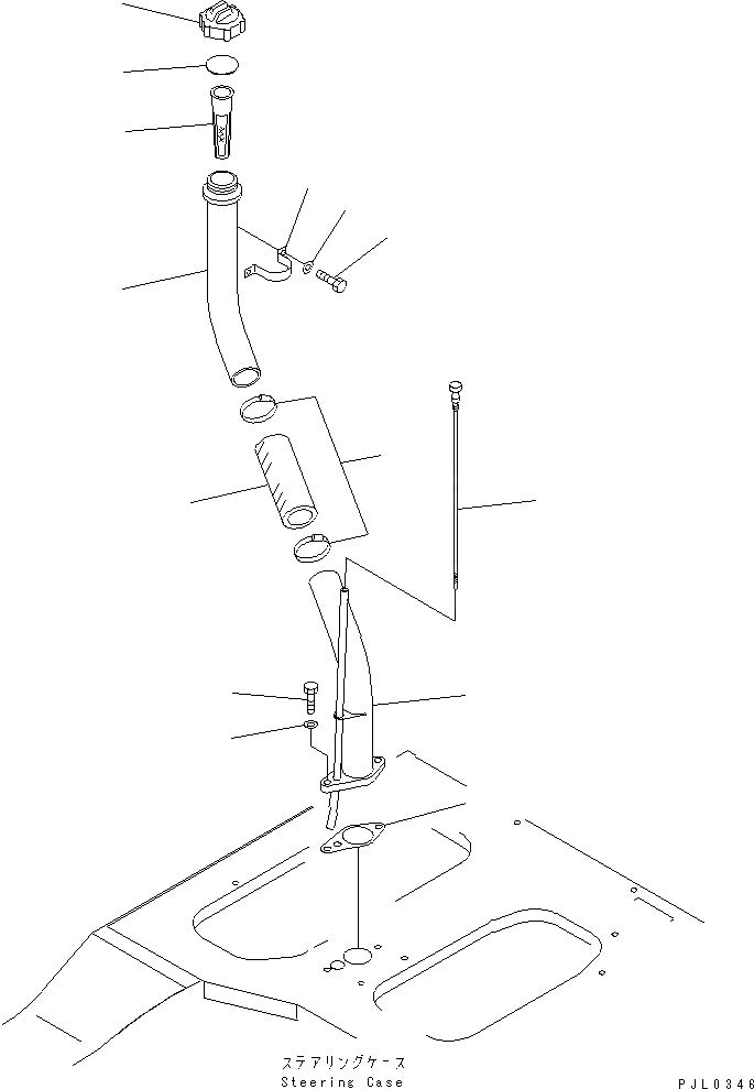 Схема запчастей Komatsu D355C-3 - ЗАЛИВН. ГОРЛОВИНА ОСНОВН. РАМА И КОМПОНЕНТЫ