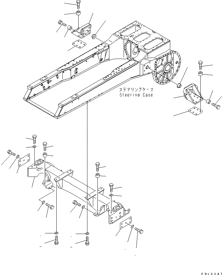 Схема запчастей Komatsu D355C-3 - ПОДВЕСКА ОСНОВН. РАМА И КОМПОНЕНТЫ