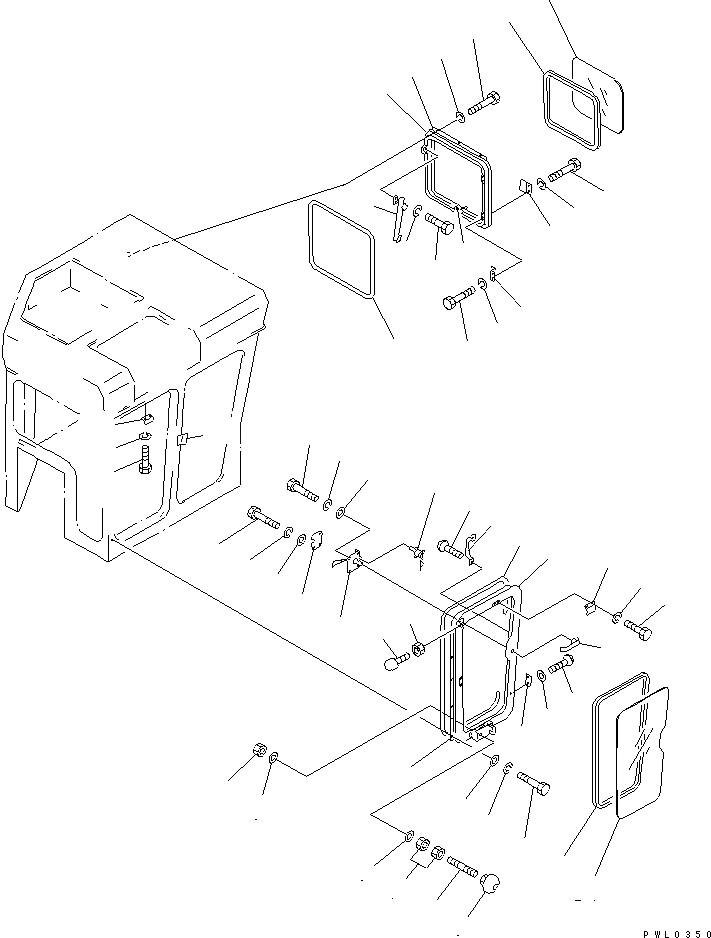 Схема запчастей Komatsu D355C-3 - КАБИНА (ДВЕРЬ И ЗАДН. ОКНА) (МОРОЗОУСТОЙЧИВ. СПЕЦ-Я)(№-) КАБИНА ОПЕРАТОРА И СИСТЕМА УПРАВЛЕНИЯ