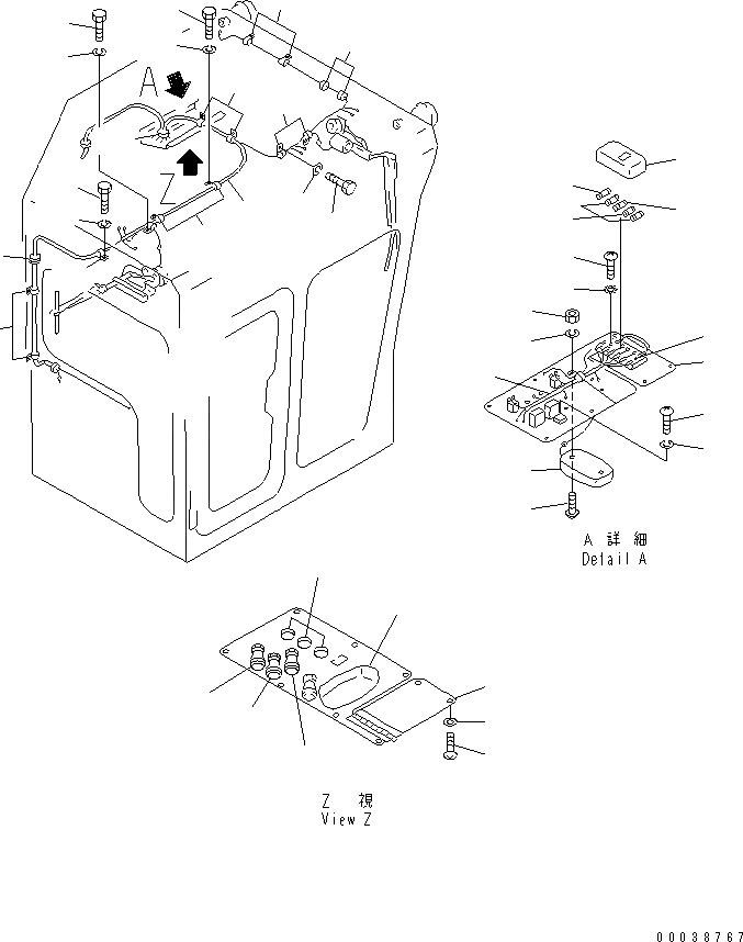 Схема запчастей Komatsu D355C-3 - КАБИНА (ЭЛЕКТРИКА) (С ПРОБЛЕСК. МАЯКОМ) (МОРОЗОУСТОЙЧИВ. СПЕЦ-Я)(№8-) КАБИНА ОПЕРАТОРА И СИСТЕМА УПРАВЛЕНИЯ