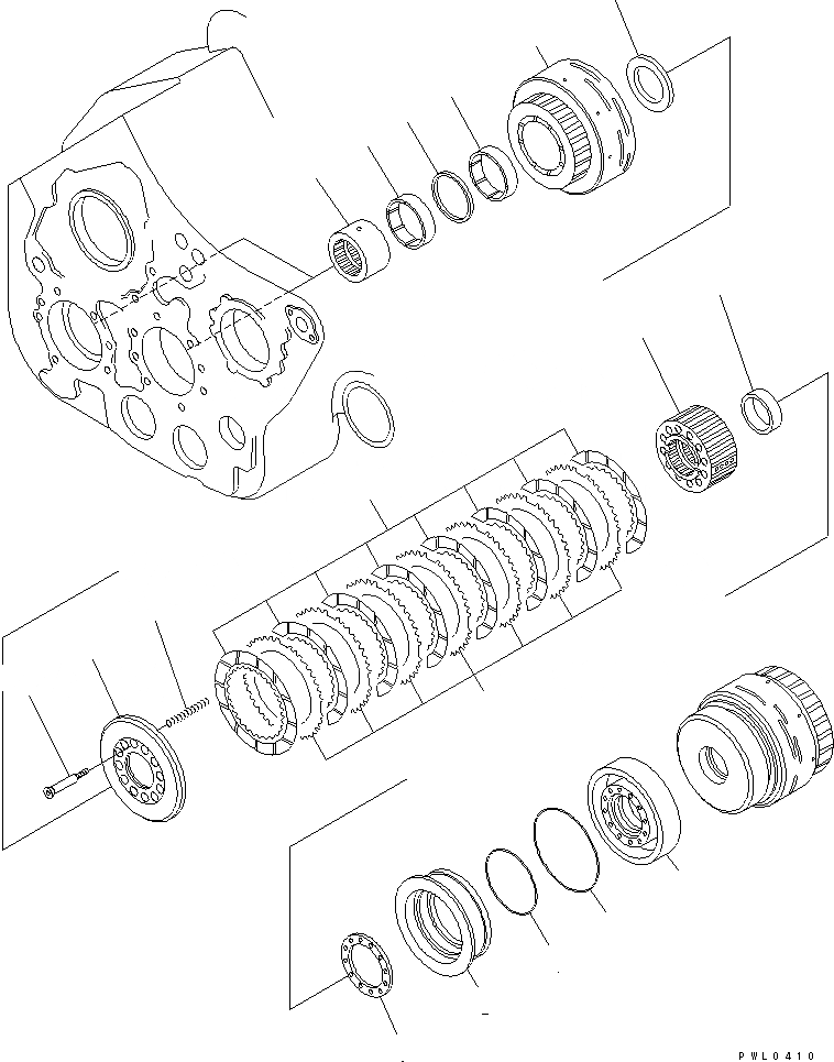 Схема запчастей Komatsu D355C-3 - МУФТА ЛЕБЕДКИ(/) РАБОЧЕЕ ОБОРУДОВАНИЕ