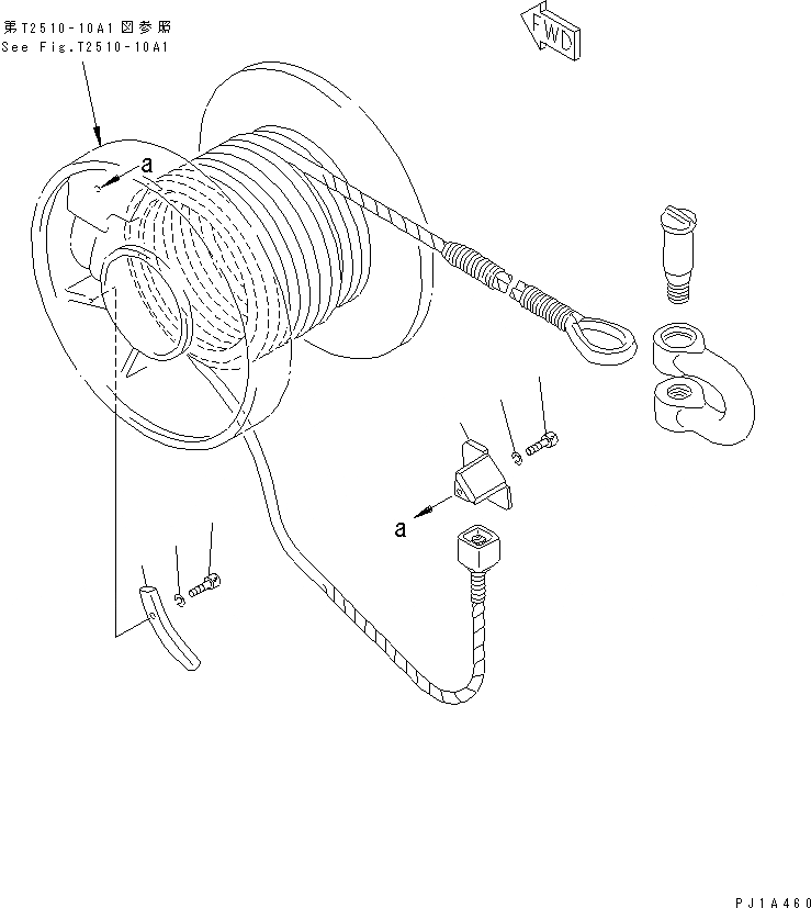 Схема запчастей Komatsu D355C-3 - КАБЕЛЬ (ДЛЯ ТЯГОВ. ЛЕБЕДКИ) РАБОЧЕЕ ОБОРУДОВАНИЕ