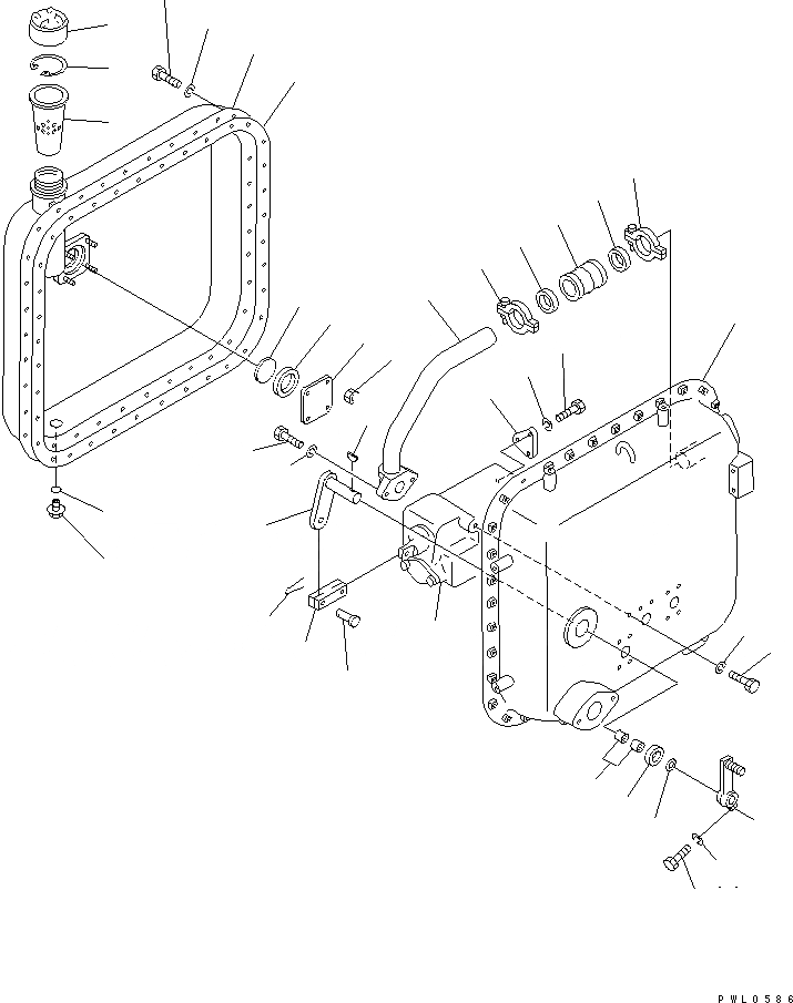 Схема запчастей Komatsu D355C-3 - ГИДР. БАК. AND УПРАВЛЯЮЩ. КЛАПАН ОСНОВН. КОМПОНЕНТЫ И РЕМКОМПЛЕКТЫ