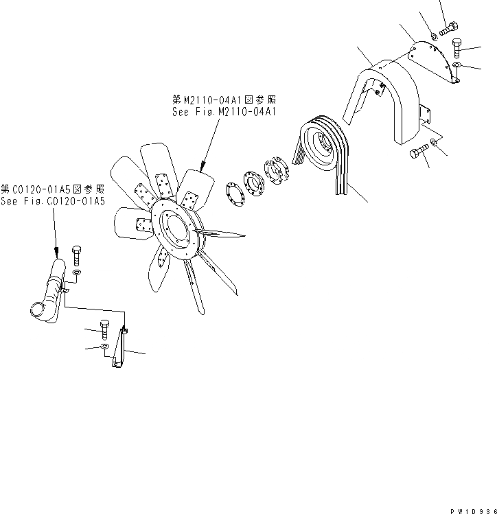 Схема запчастей Komatsu D355C-3 - ВЕНТИЛЯТОР РАДИАТОРА РЕМЕНЬ (МОРОЗОУСТОЙЧИВ. СПЕЦ-Я (A) СПЕЦ-Я.)(№-) СИСТЕМА ОХЛАЖДЕНИЯ