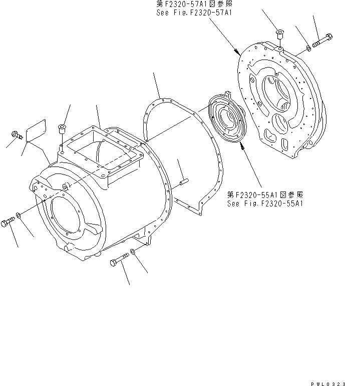 Схема запчастей Komatsu D355C-3 - КОРПУС ТРАНСМИССИИ СИЛОВАЯ ПЕРЕДАЧА И КОНЕЧНАЯ ПЕРЕДАЧА