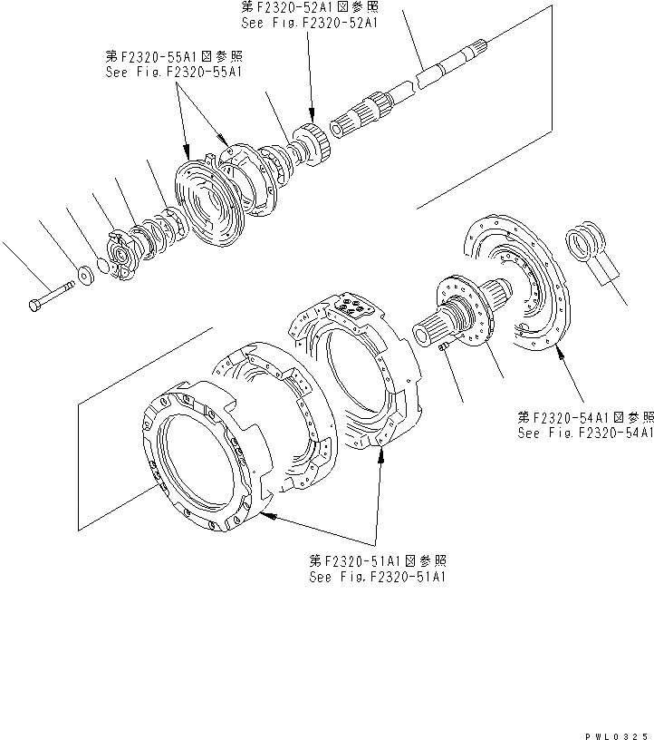 Схема запчастей Komatsu D355C-3 - ТРАНСМИССИЯ ВХОД И ВЫХОД СИЛОВАЯ ПЕРЕДАЧА И КОНЕЧНАЯ ПЕРЕДАЧА