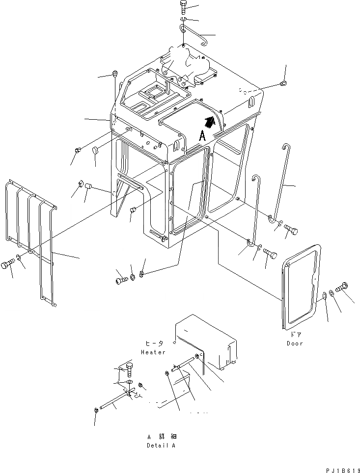 Схема запчастей Komatsu D355C-3 - КОРПУС КАБИНЫ(№-) КАБИНА ОПЕРАТОРА И СИСТЕМА УПРАВЛЕНИЯ