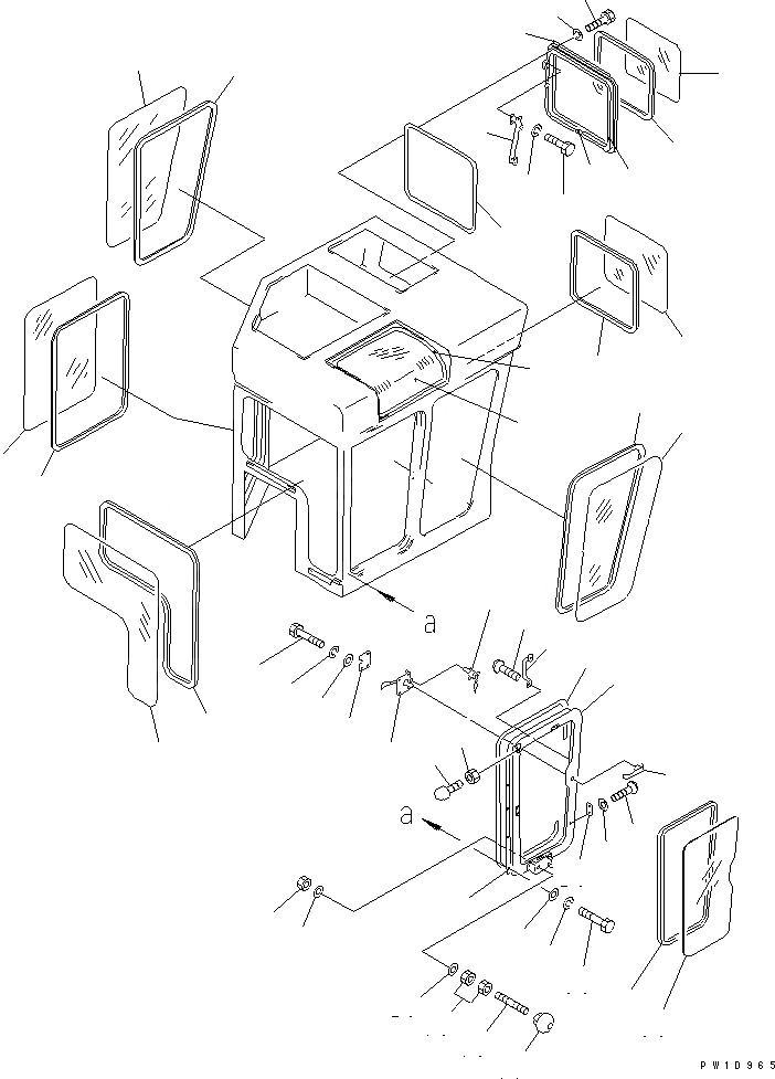 Схема запчастей Komatsu D355C-3 - КАБИНА (ДВЕРЬ И ЗАДН. ОКНА) (МОРОЗОУСТОЙЧИВ. СПЕЦ-Я (A) СПЕЦ-Я.) (С ПРЕДОХРАНИТЕЛЬН. БЛОКОМ)(№-) КАБИНА ОПЕРАТОРА И СИСТЕМА УПРАВЛЕНИЯ
