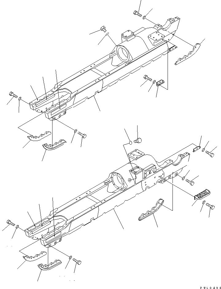 Схема запчастей Komatsu D355C-3 - ГУСЕНИЧНАЯ РАМА ХОДОВАЯ