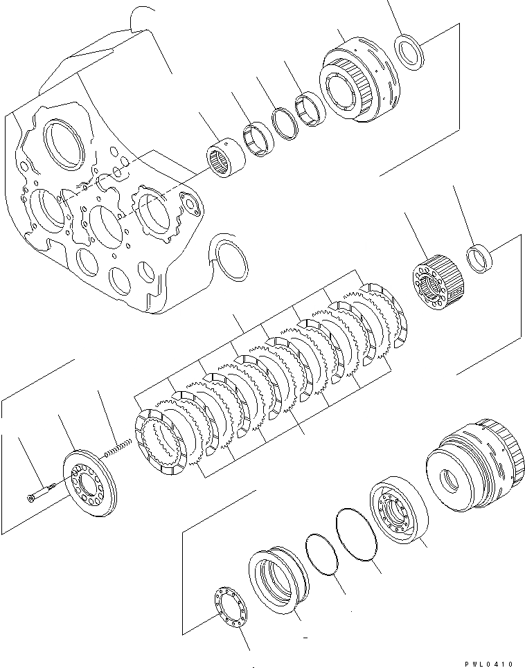 Схема запчастей Komatsu D355C-3 - МУФТА ЛЕБЕДКИ(/) РАБОЧЕЕ ОБОРУДОВАНИЕ