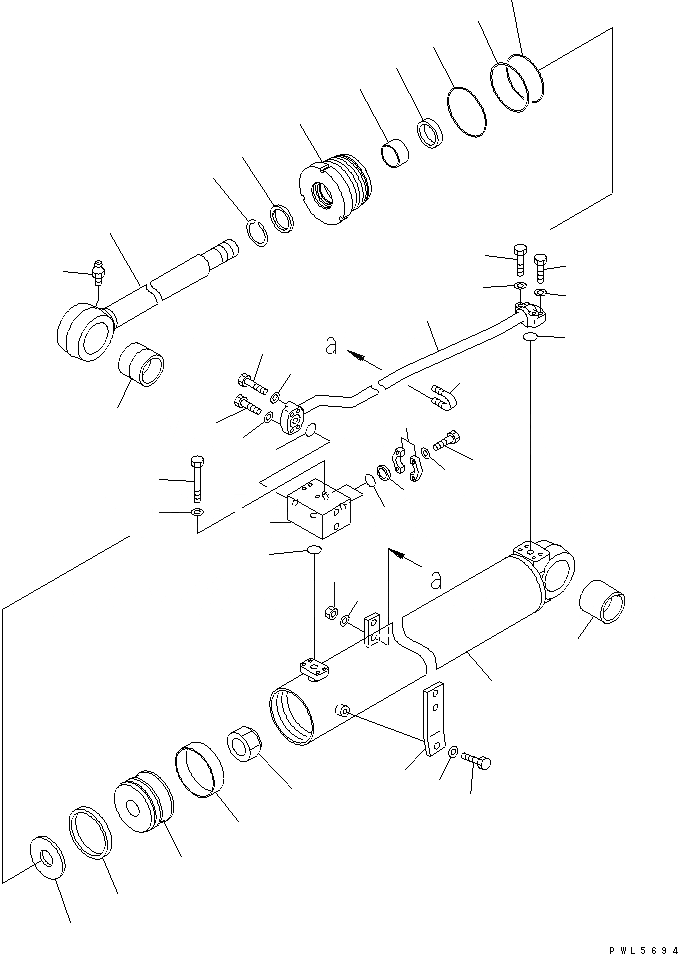 Схема запчастей Komatsu D355C-3 - ЦИЛИНДР ПРОТИВОВЕСА (МОРОЗОУСТОЙЧИВ. СПЕЦ-Я (A) СПЕЦ-Я.)(№-) ОСНОВН. КОМПОНЕНТЫ И РЕМКОМПЛЕКТЫ
