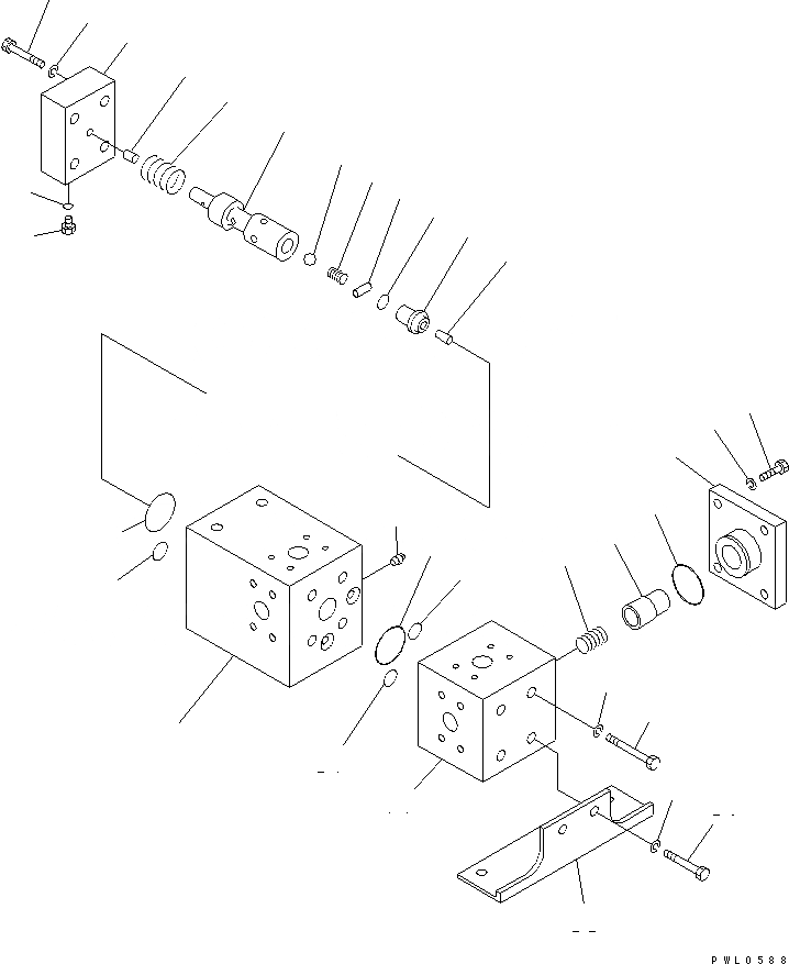 Схема запчастей Komatsu D355C-3 - МЕДЛЕНН. ОбРАТН. КЛАПАН ОСНОВН. КОМПОНЕНТЫ И РЕМКОМПЛЕКТЫ