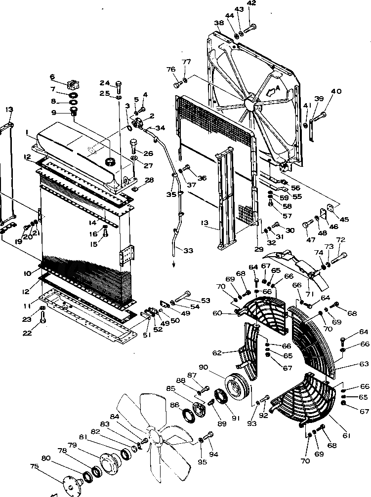 Схема запчастей Komatsu D355C-3 - РАДИАТОР(№9-) КОМПОНЕНТЫ ДВИГАТЕЛЯ И ЭЛЕКТРИКА
