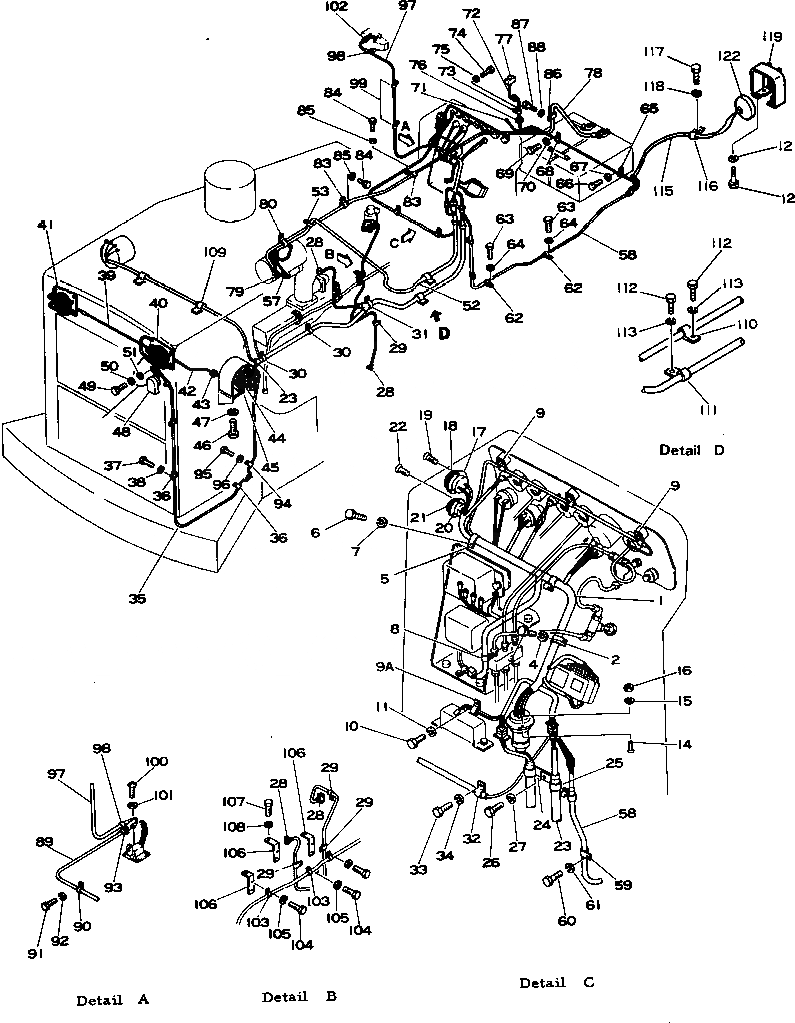 Схема запчастей Komatsu D355C-3 - ЭЛЕКТРИКА(№9-.) КОМПОНЕНТЫ ДВИГАТЕЛЯ И ЭЛЕКТРИКА