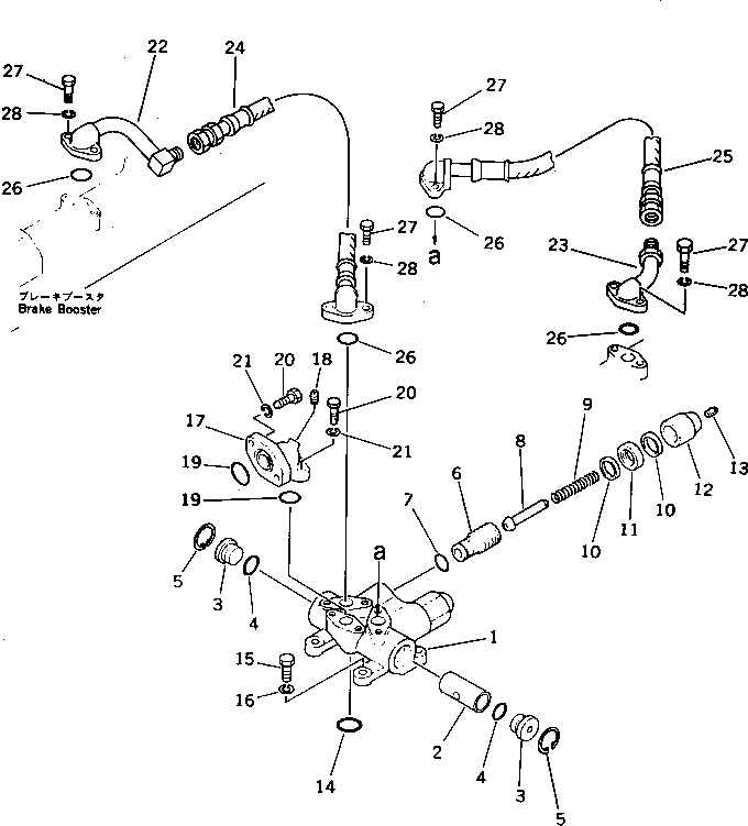 Схема запчастей Komatsu D355C-3 - ТОРМОЗНАЯ ГИДРОЛИНИЯ И РАЗГРУЗ. КЛАПАН (ДЛЯ ВСПОМОГ. СИСТ. ТОРМОЗНОГО МЕХ-МА)(№7-) СИСТЕМАУПРАВЛЕНИЯ ПОВОРОТОМ И КОНЕЧНАЯ ПЕРЕДАЧА