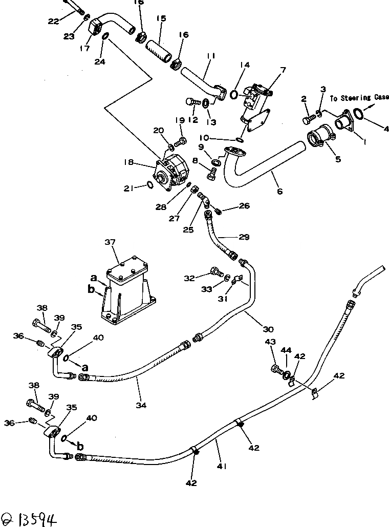 Схема запчастей Komatsu D355C-3 - ГИДРАВЛИКА РУЛ. УПРАВЛЕНИЯ (/)(№-) СИСТЕМАУПРАВЛЕНИЯ ПОВОРОТОМ И КОНЕЧНАЯ ПЕРЕДАЧА