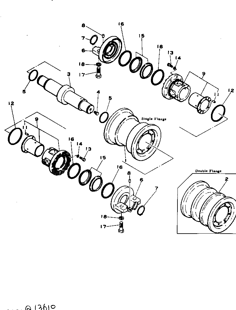 Схема запчастей Komatsu D355C-3 - ОПОРНЫЙ КАТОК(№9-) ГУСЕНИЦЫ
